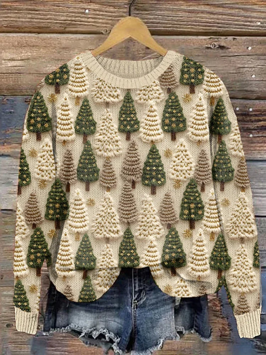 Sora | Warm Cozy Sweater with Christmas Trees